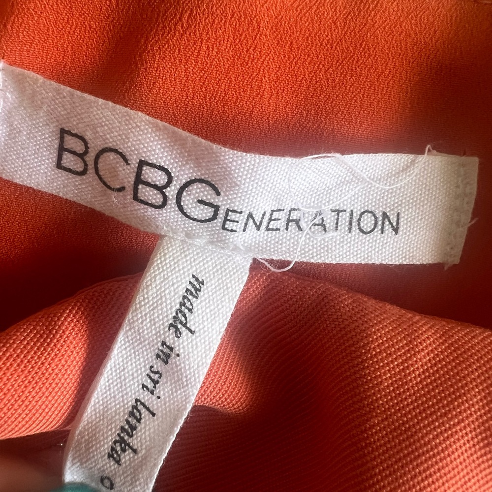 Bcbgeneration Vibrant Orange Ruffle Jumpsuit - image 3